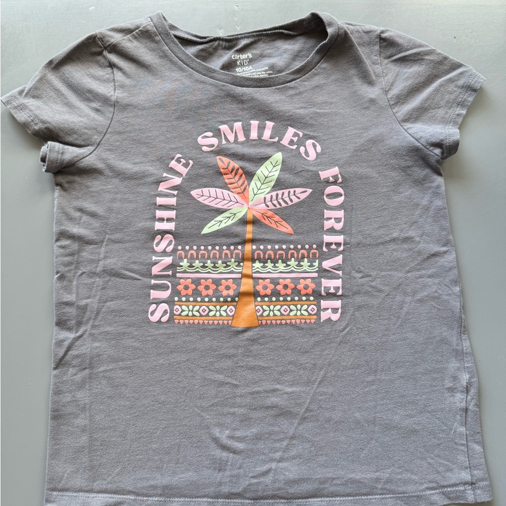 Gray The Children's Place T-Shirt with Colorful Design